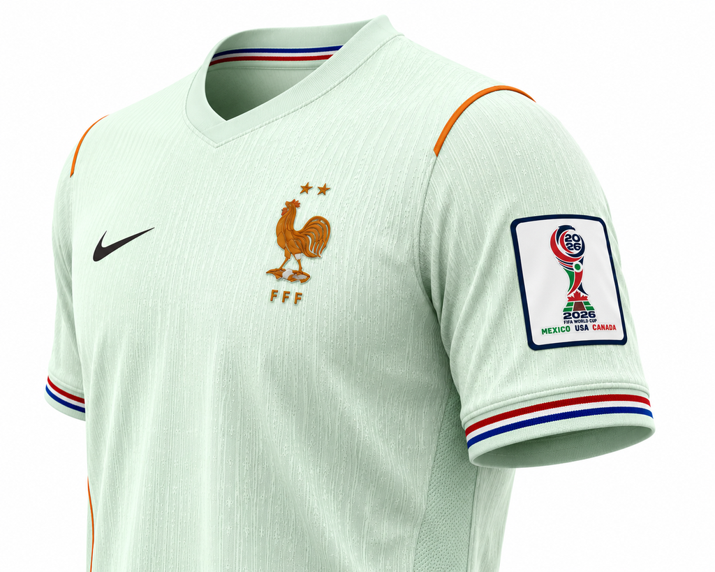 France 2026 Away Football Jersey – Mint Green Performance Shirt (Back View)