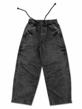 Men's Washed Black Baggy Denim Jeans – Relaxed Streetwear Fit