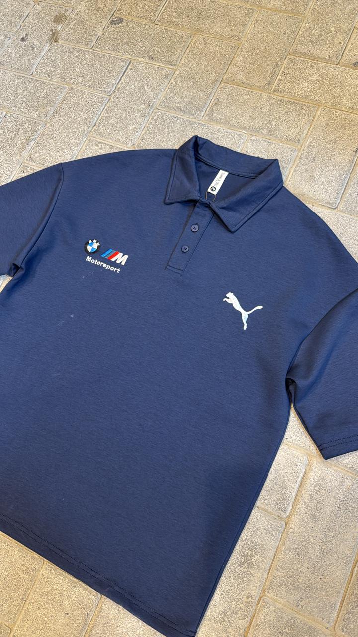 BMW M Motorsport x PUMA Navy Oversized Fit Polo Shirt