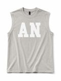 Men's Light Grey Sleeveless Graphic Tank Top – Inspirational Streetwear Muscle Tee