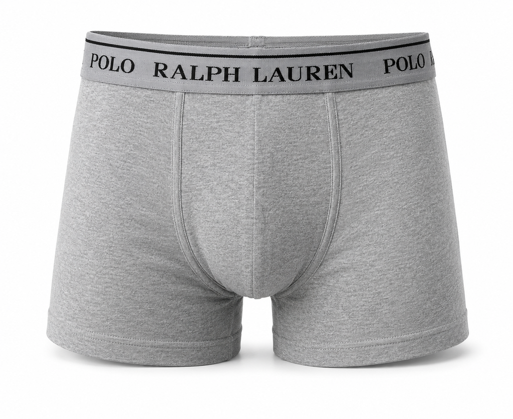 Polo Ralph Lauren Men's 3-Pack Stretch Cotton Classic Trunks – Black, White & Grey