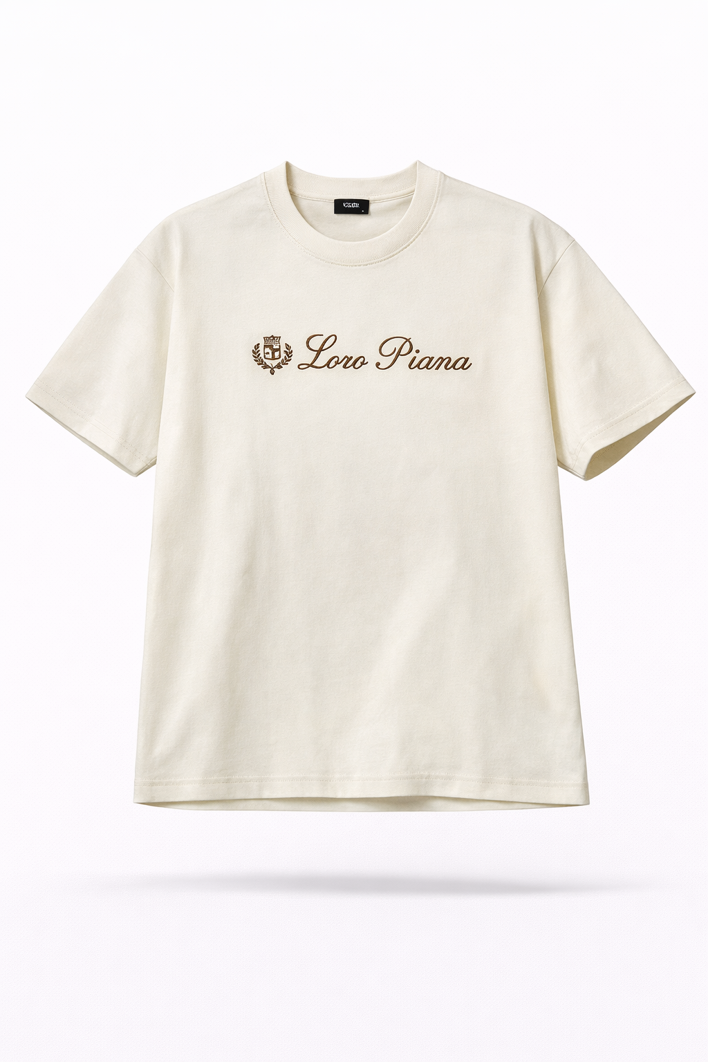 Loro Piana Minimal Logo Tee – Cream Oversized Luxury Streetwear T-Shirt