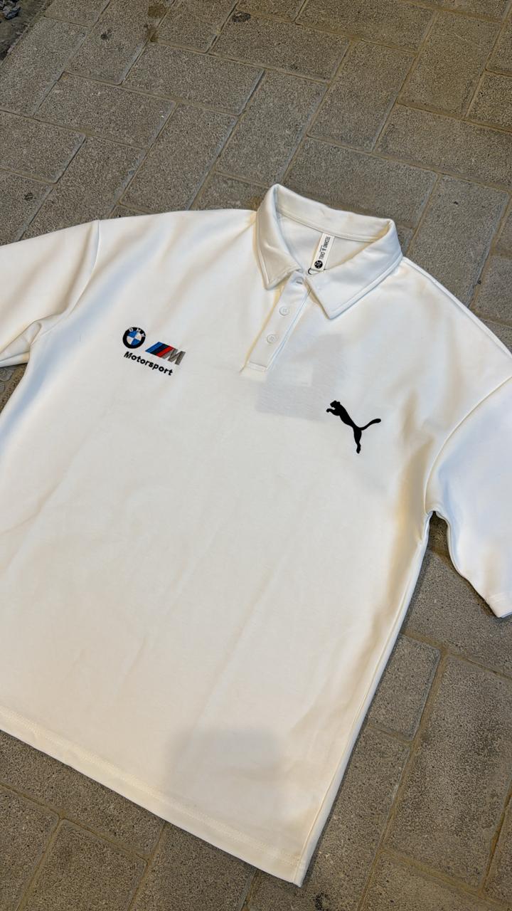 PUMA BMW M Motorsport White Oversized Fit Polo Shirt