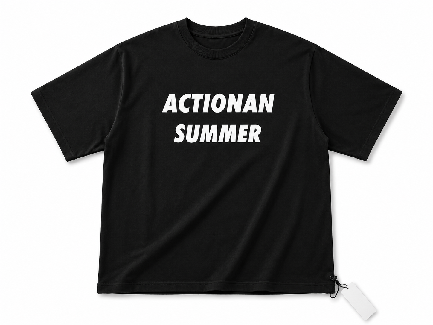 Men's Black Oversized Graphic T-Shirt – Actionan Summer Streetwear Tee