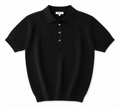 Elite Black Ribbed Knit Polo Shirt – Premium Smart Casual Short Sleeve Polo