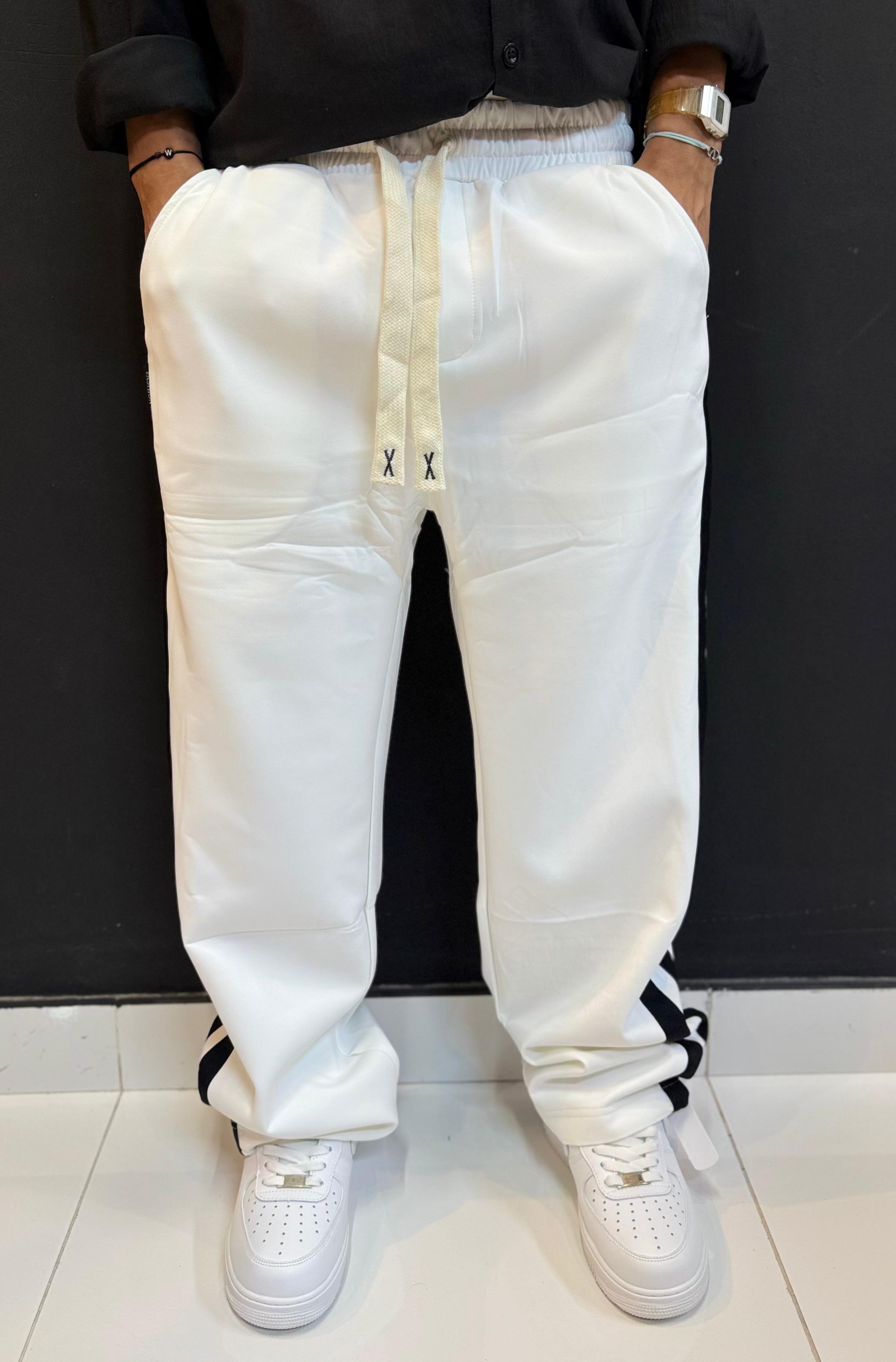 BERLIN Bold White Streetwear Sweatpants