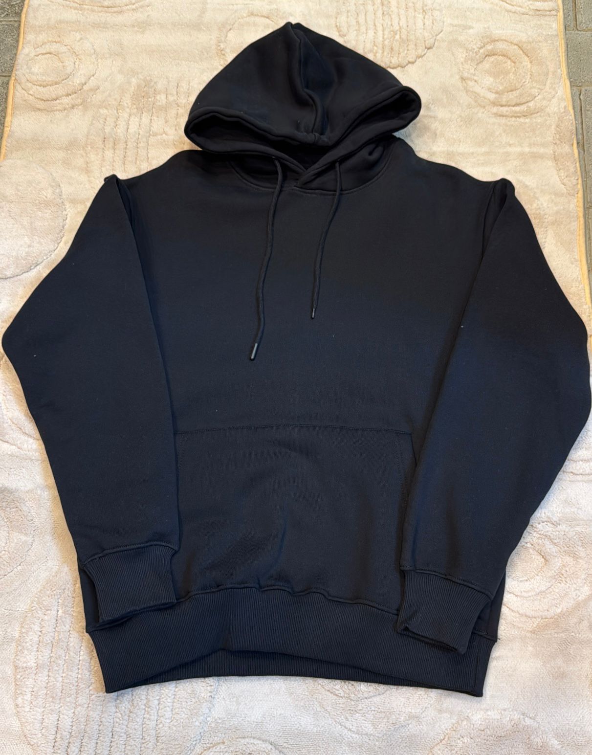 Essential Black Pullover Hoodie - Men's/Unisex Fleece Sweatshirt