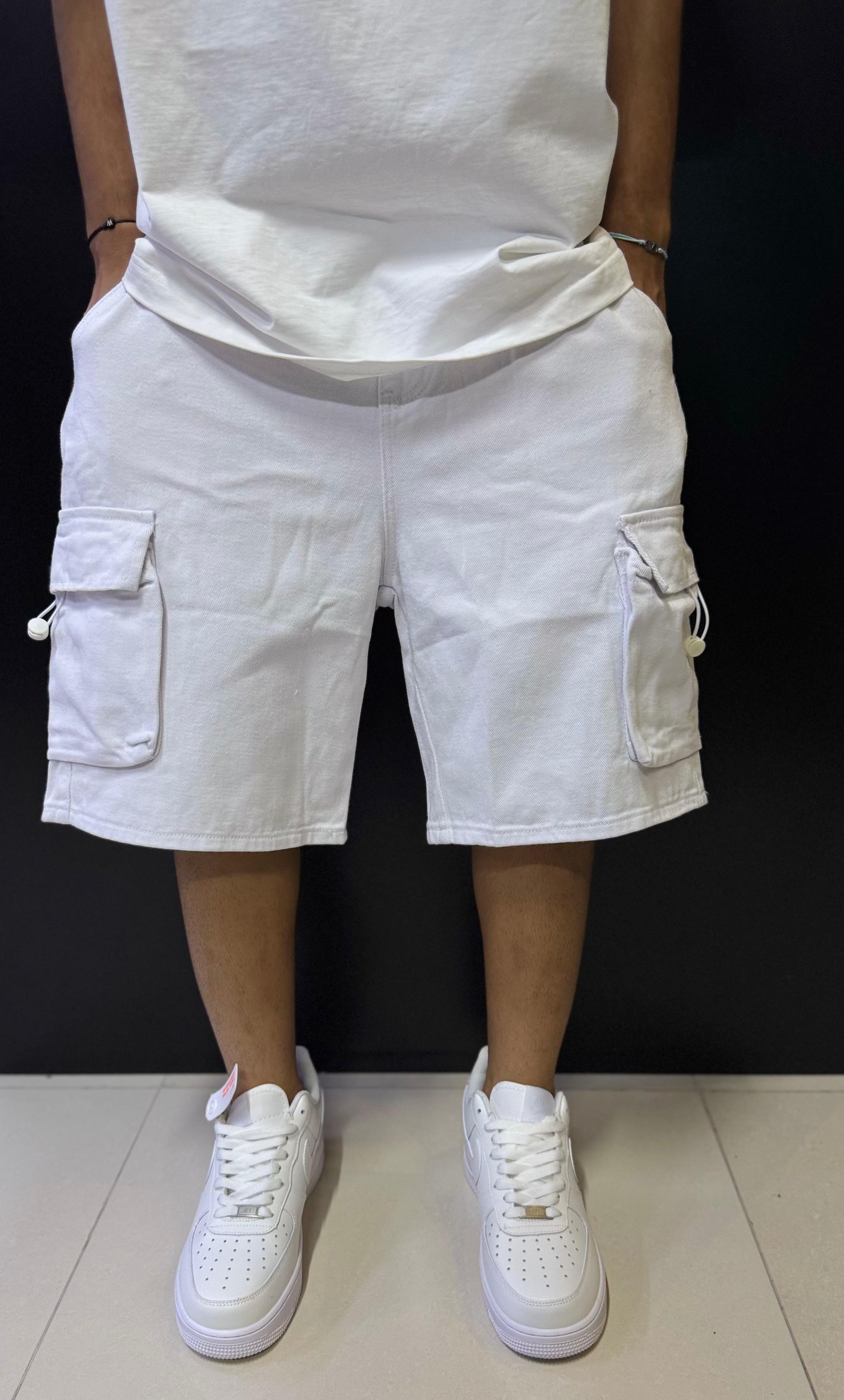 Men's White Cargo Shorts