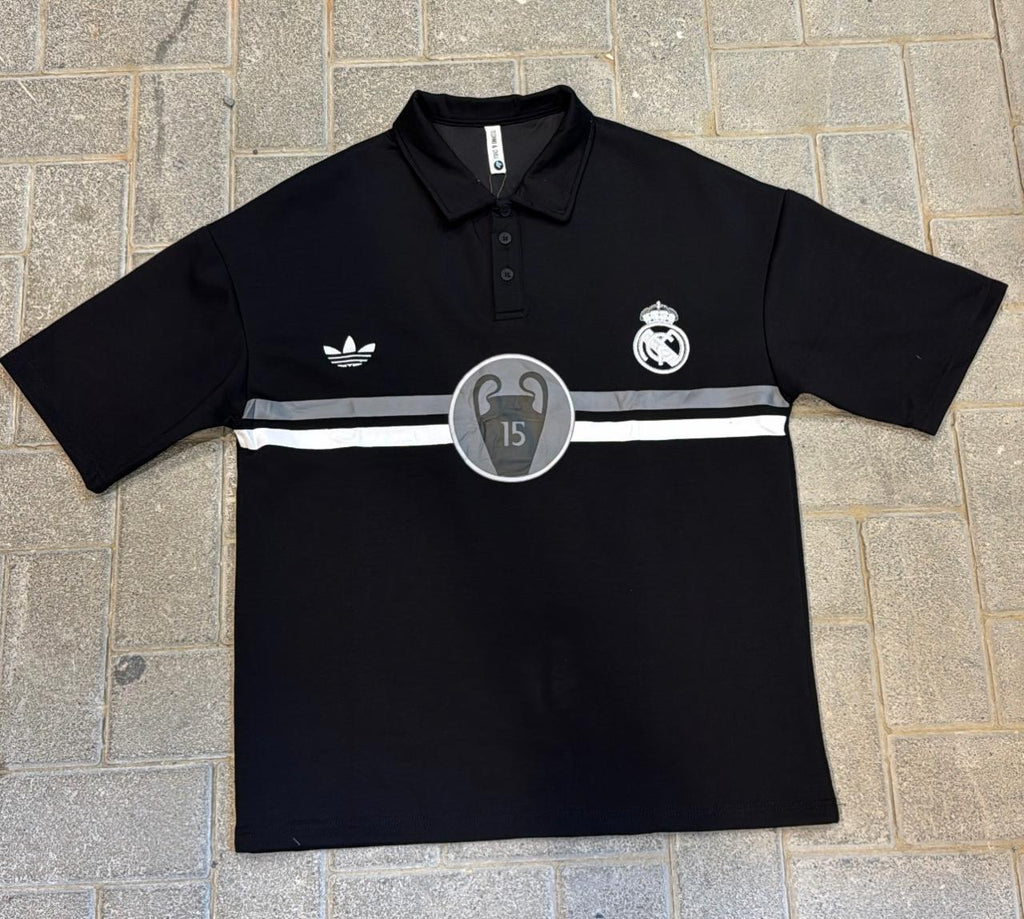 Real Madrid Black Polo Shirt - UCL 15th Title Celebration Edition