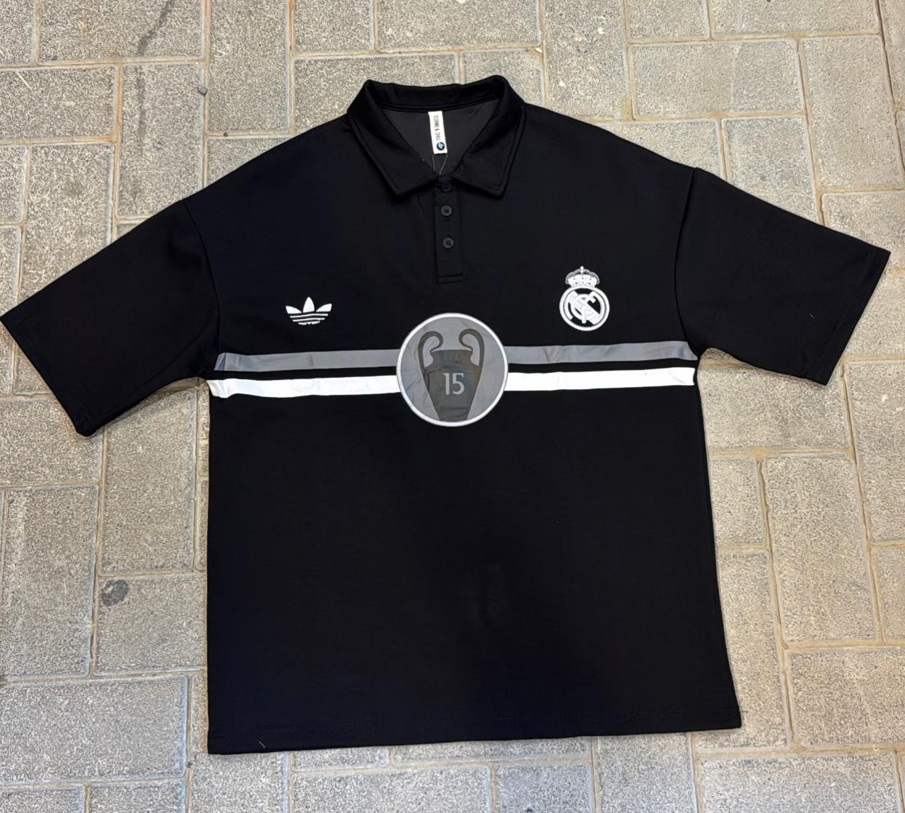 Real Madrid Black Polo Shirt - UCL 15th Title Celebration Edition