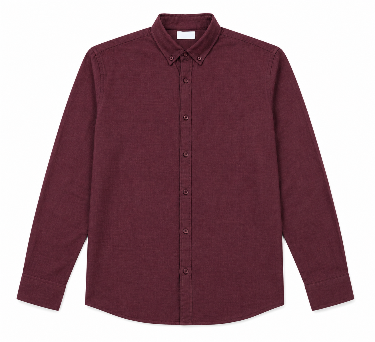 Essentials Maroon Long Sleeve Button-Up Shirt