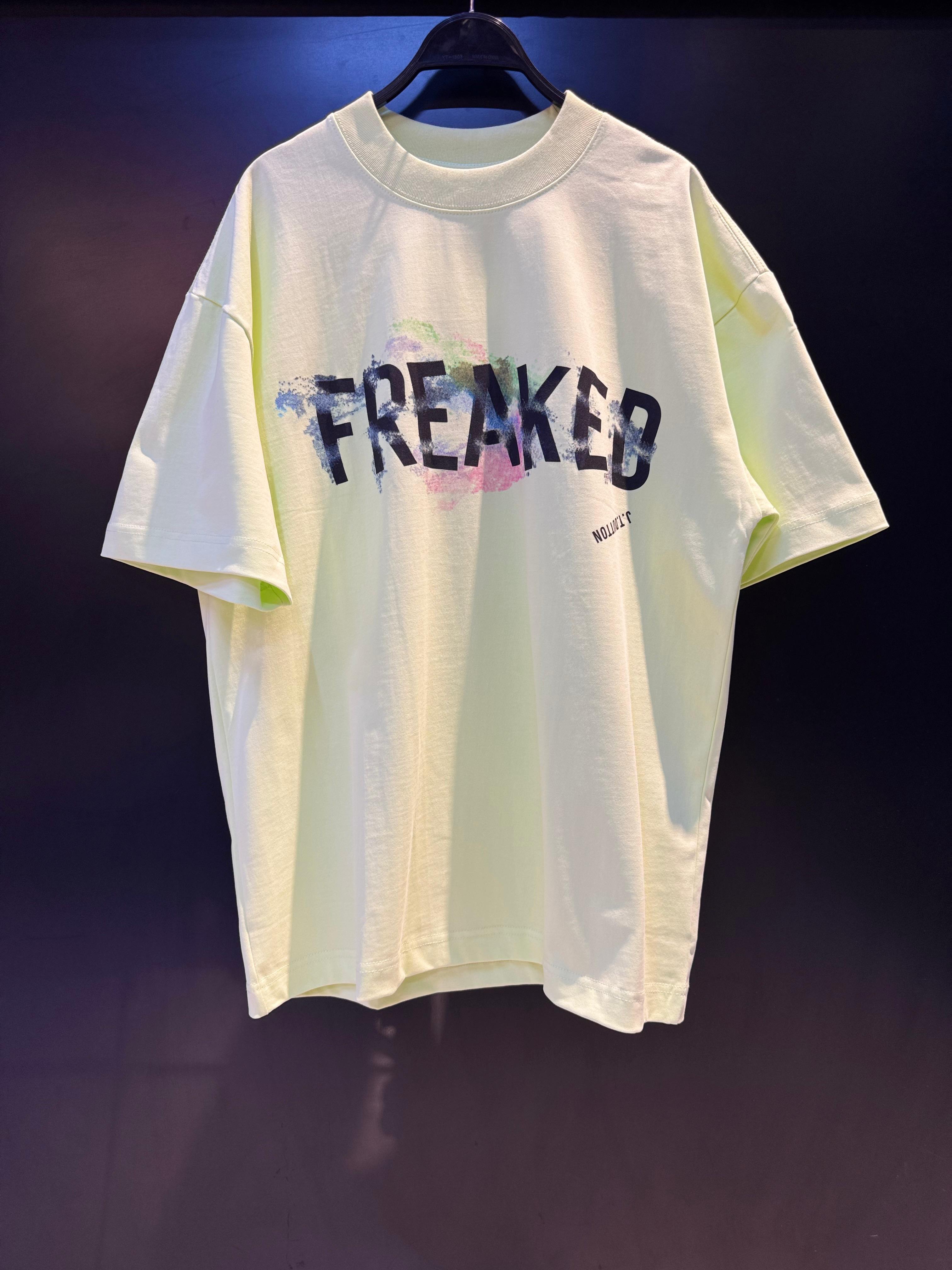 Light green "FREAKED" Graphic T-Shirt