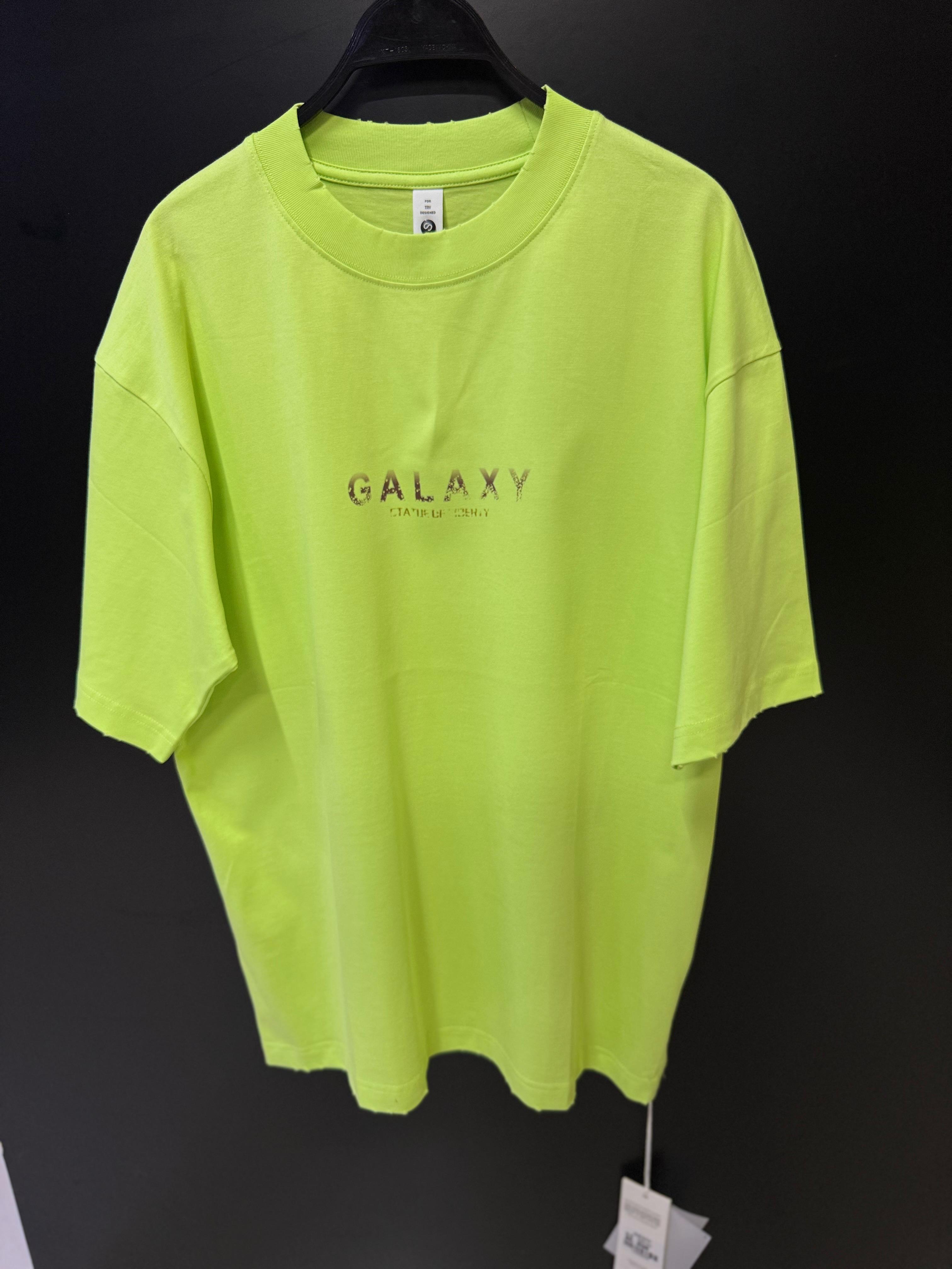 Neon Green "GALAXY" Oversized T-Shirt - Streetwear Graphic Tee
