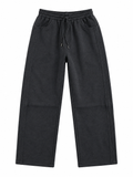 Charcoal Grey Relaxed Wide-Leg Jogger Pants