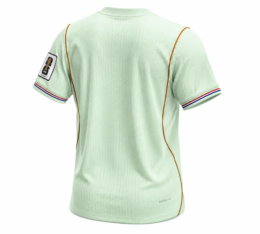 France 2026 Away Football Jersey – Mint Green Performance Shirt (Back View)