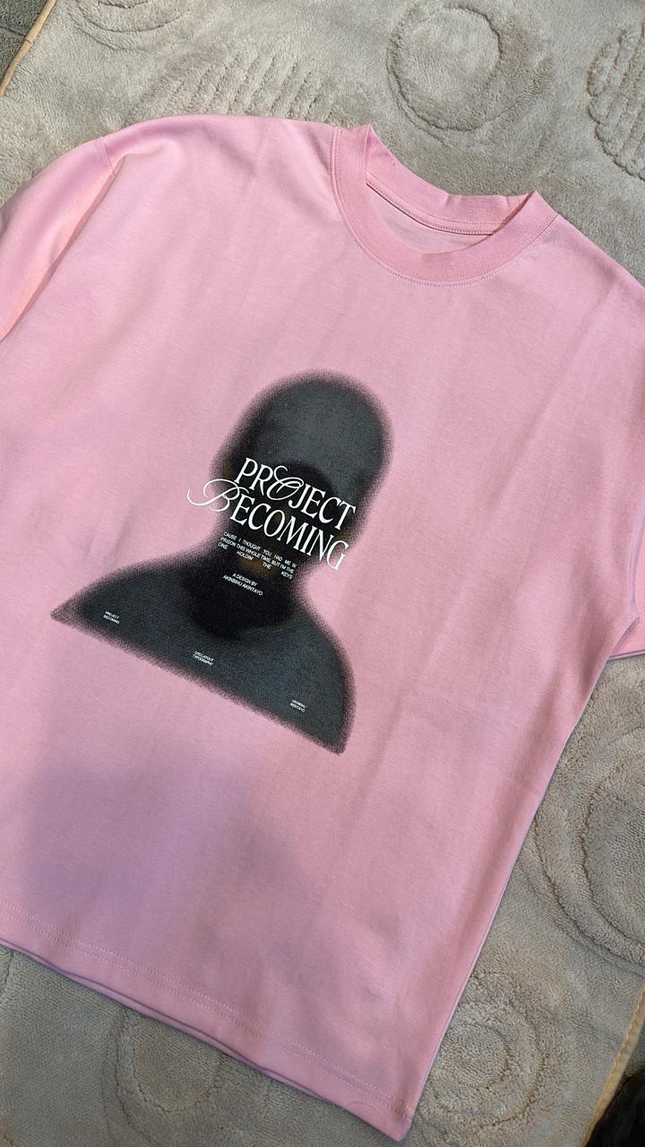 PROJECT BECOMING" Silhouette Graphic T-Shirt | Light Pink Unisex Tee