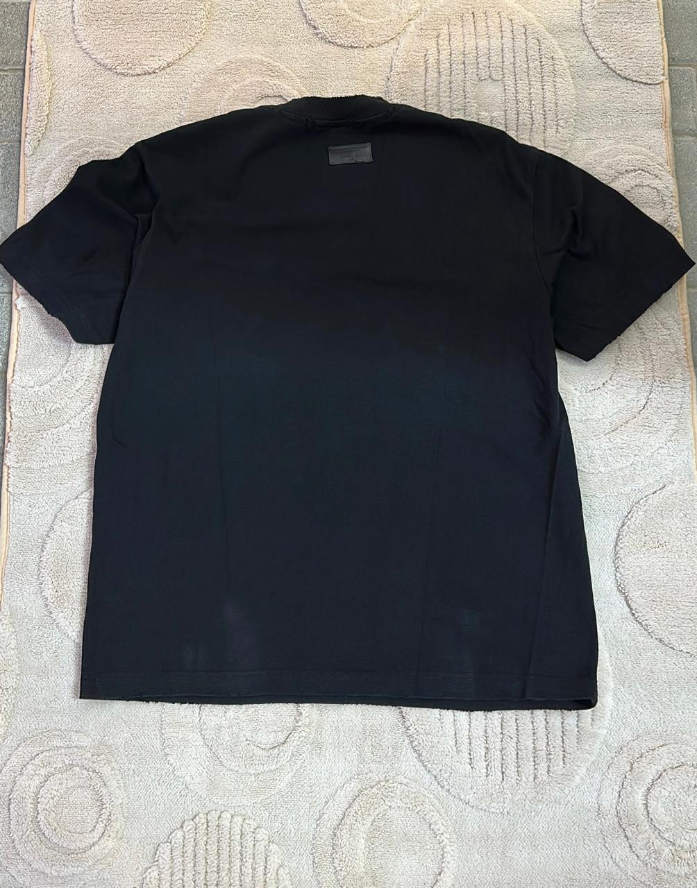 Bold Black Graphic T-Shirt | Hand-Drawn Style Shopping Bag Print Tee