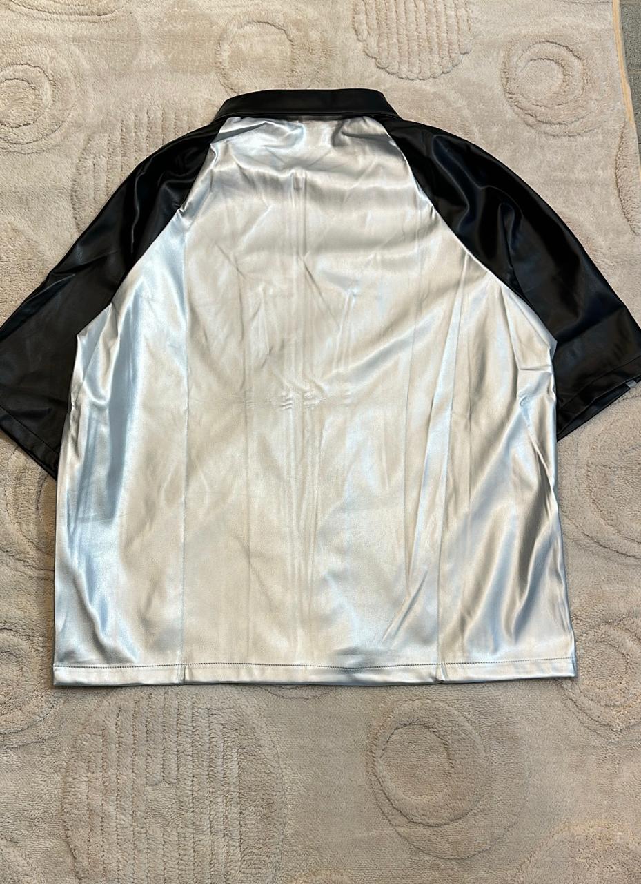 Baltimore Ravens Shiny Silver Short-Sleeve Full-Zip Jacket | Retro Sportswear Jersey