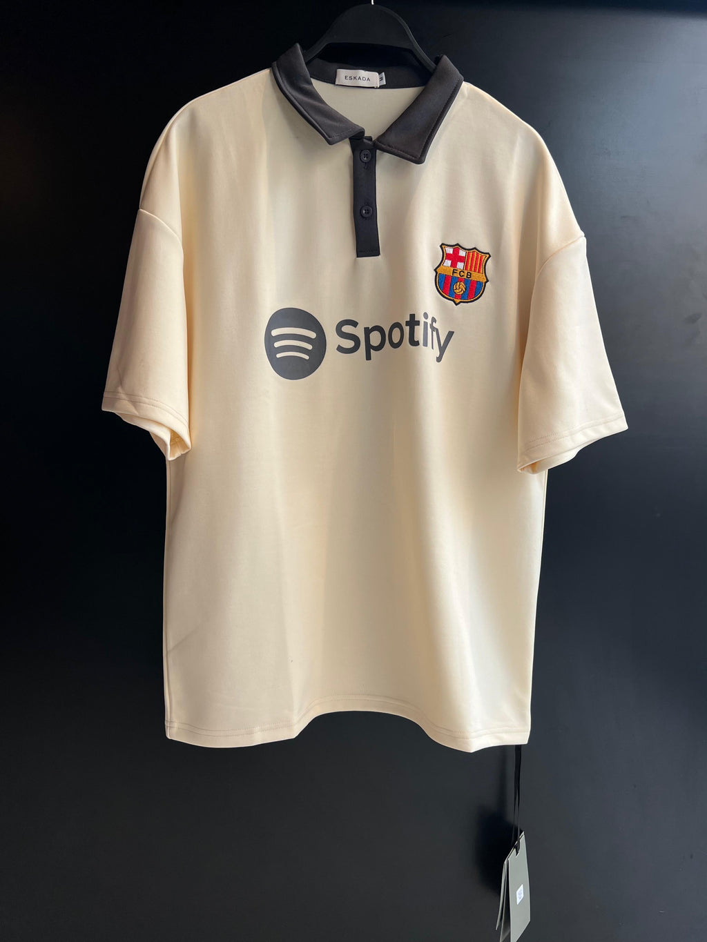 FC Barcelona x Spotify Polo Shirt - Off-White & Black