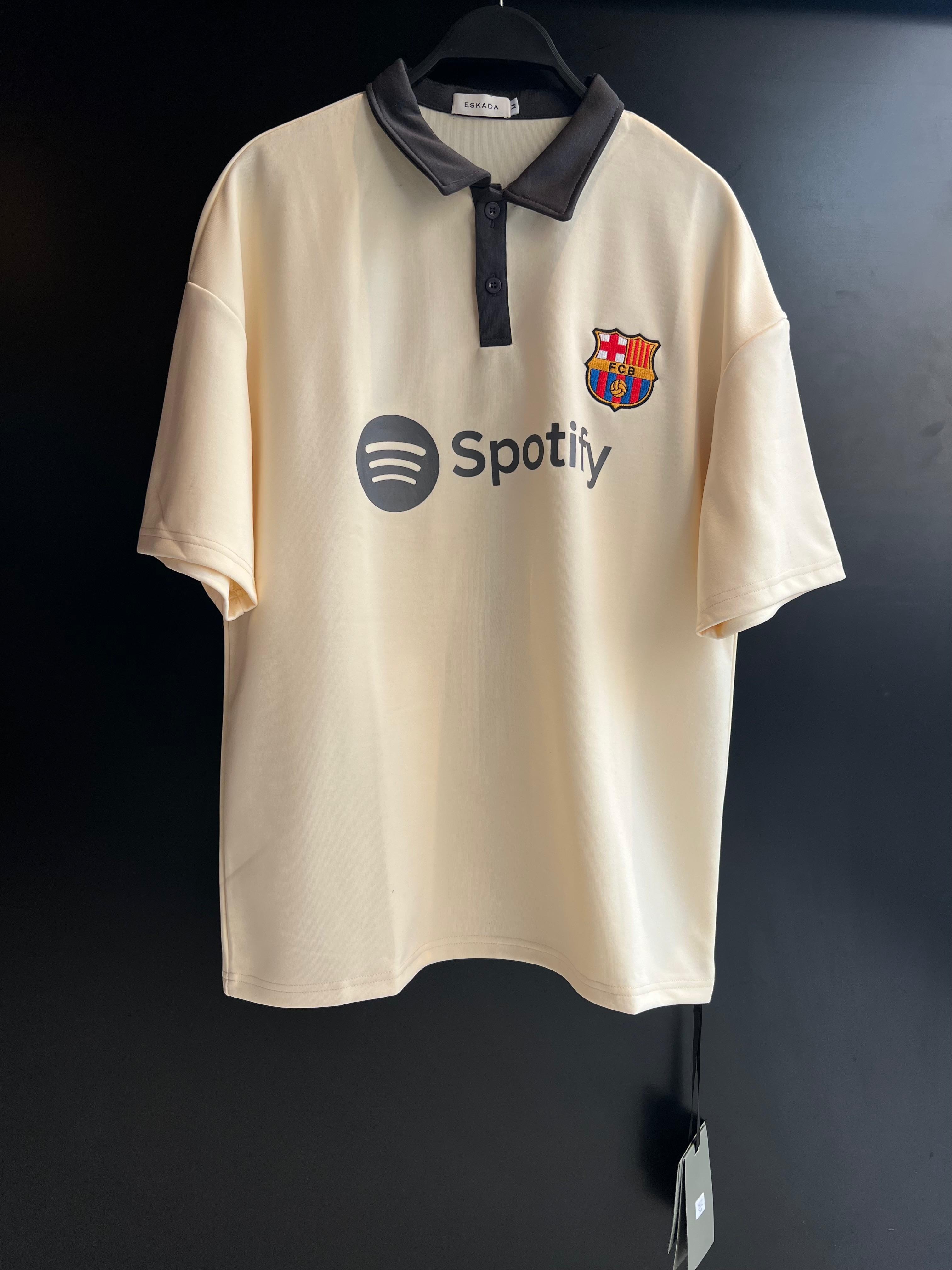 FC Barcelona x Spotify Polo Shirt - Off-White & Black