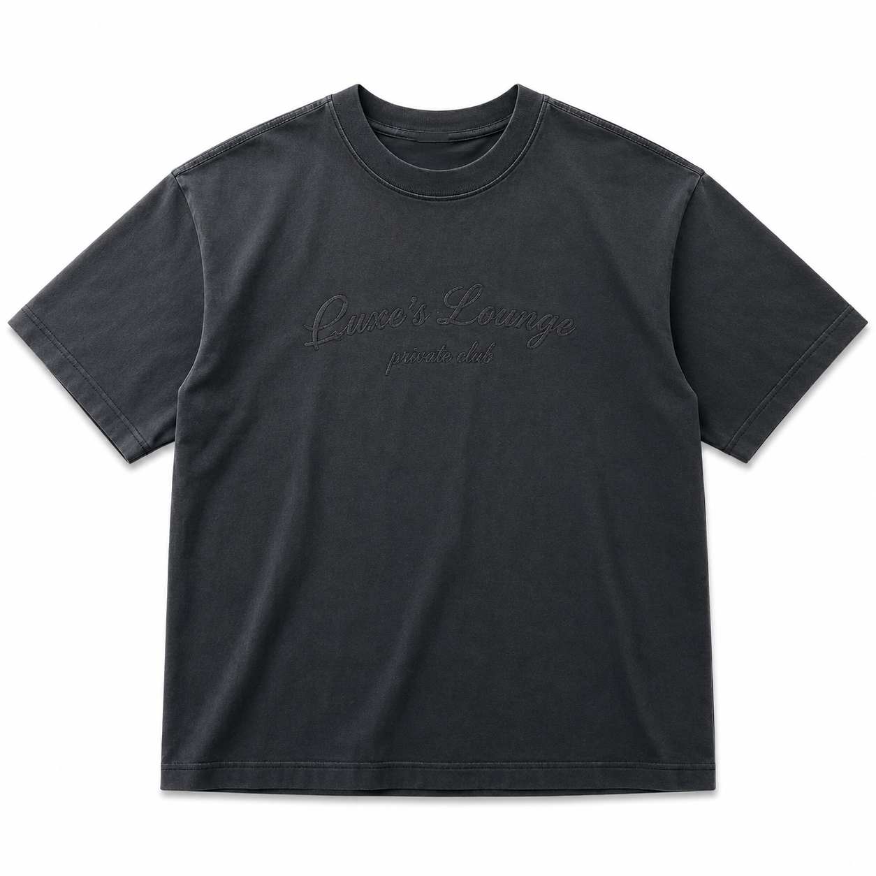 Luxe's Lounge Washed Charcoal Oversized T-Shirt – Premium Heavyweight Cotton
