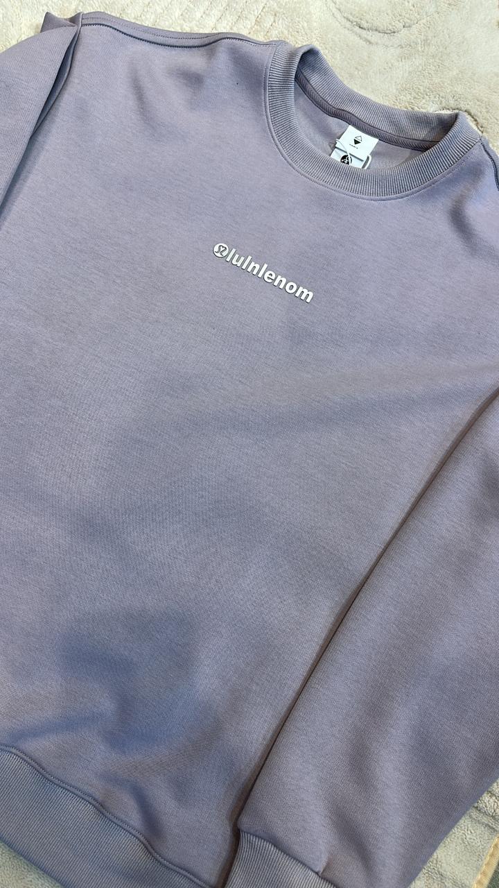 Oversized Purple Minimalist Logo Sweatshirt | Lilac Crewneck Jumper