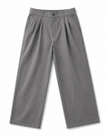 Premium Dark grey Pleated Wide Leg Trousers – Relaxed Fit Casual Pants