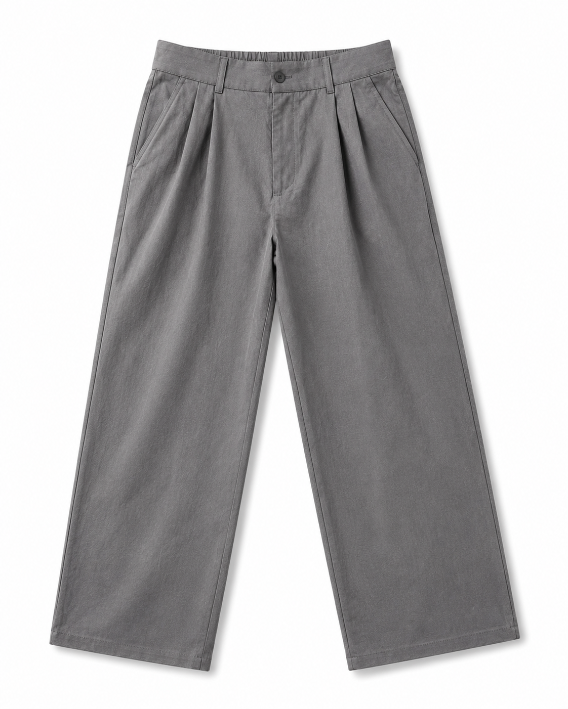 Premium Dark grey Pleated Wide Leg Trousers – Relaxed Fit Casual Pants