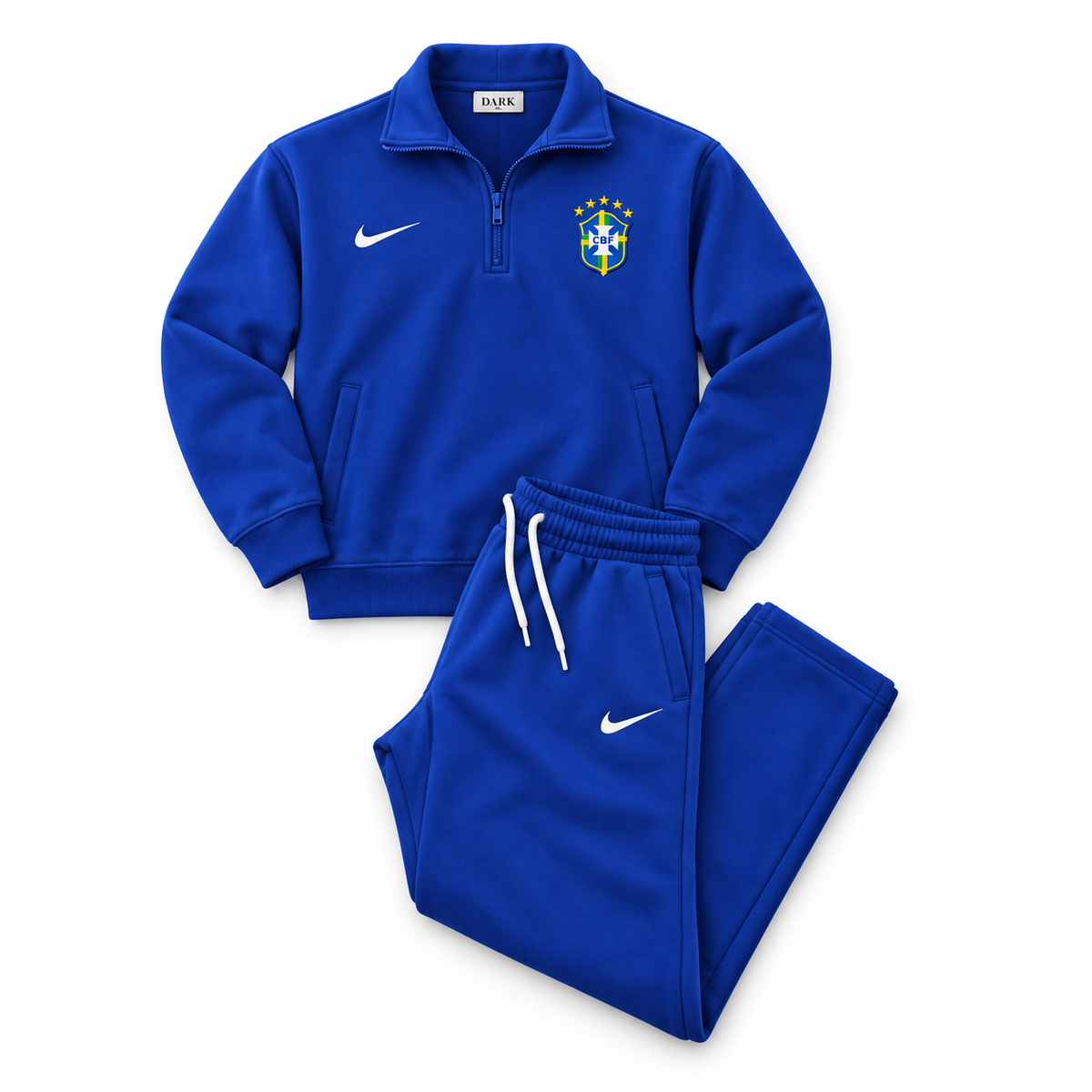 Brazil Quarter-Zip Tracksuit Set – Royal Blue