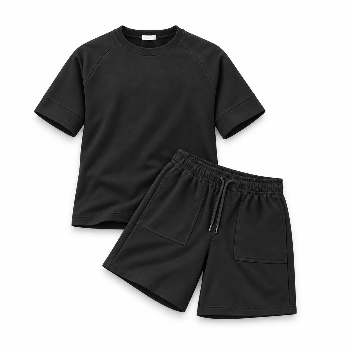 Short Sleeve Top & Shorts Set – Black