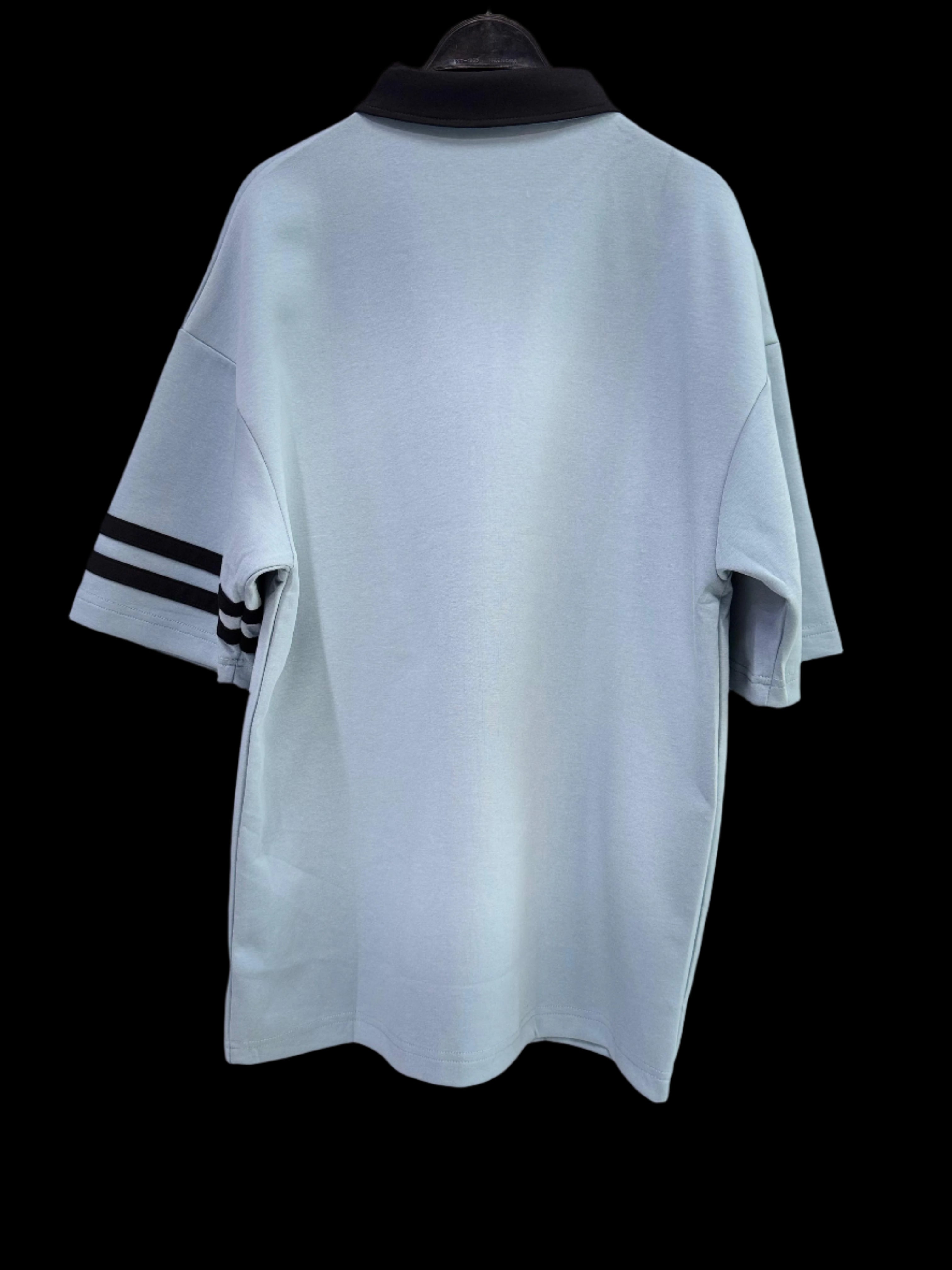 Light Blue Brazil Polo Shirt with Black Accents - Darkdxb