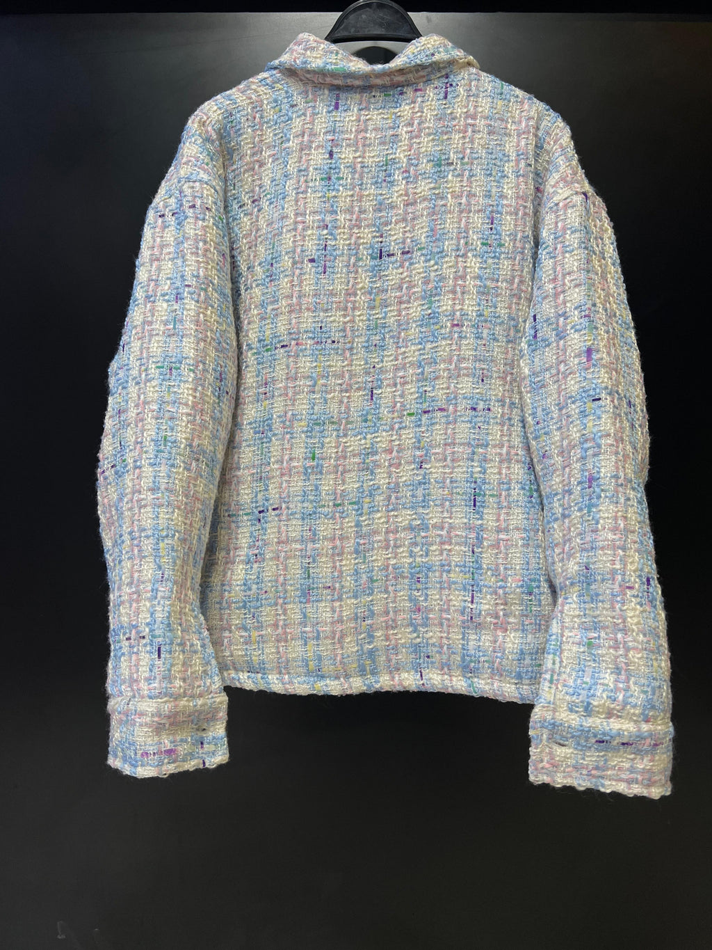 Tweed Yaseen Fits Multicolor Tweed Zip-Up Jacket BABY BLUE