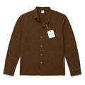 Essentials Men's Long-Sleeve Linen Shirt in Earthy Brown