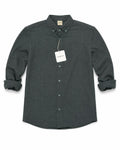 Essentials Men's Brushed Cotton Blend Long-Sleeve Button-Down Shirt – Charcoal Grey