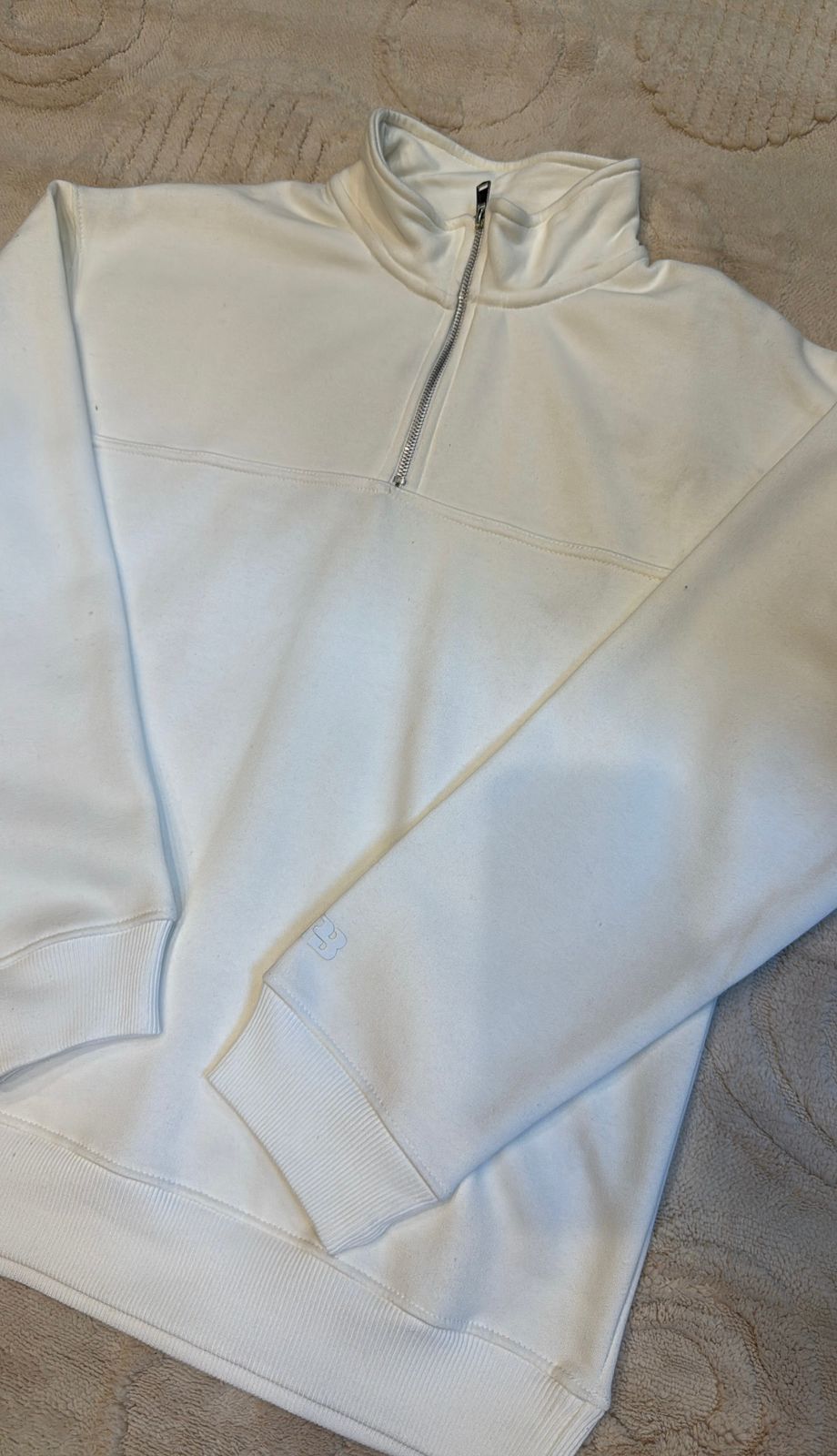 New Balance White Quarter-Zip Pullover Sweatshirt - Mock Neck