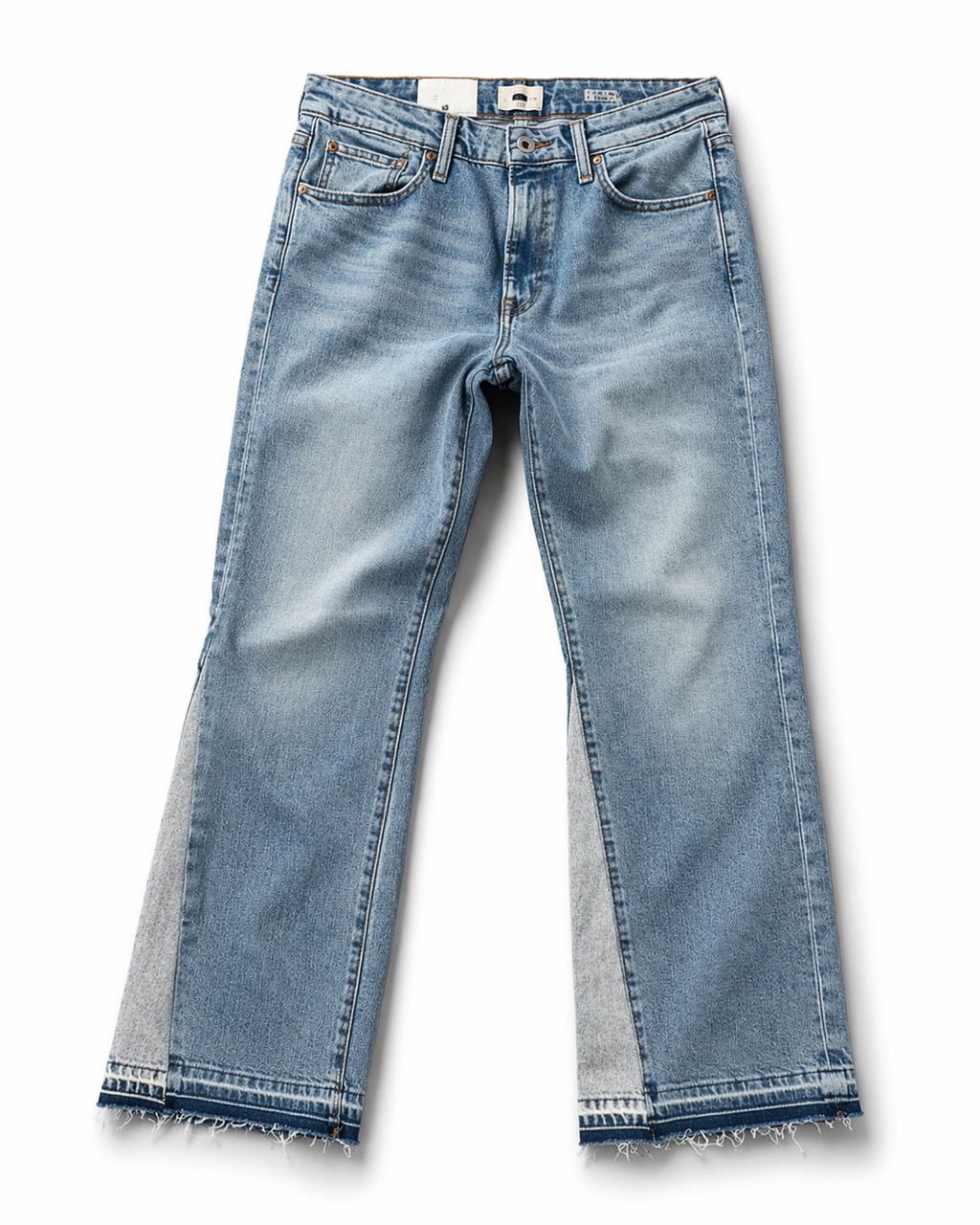 Light Wash Denim Jeans with Panel Detail