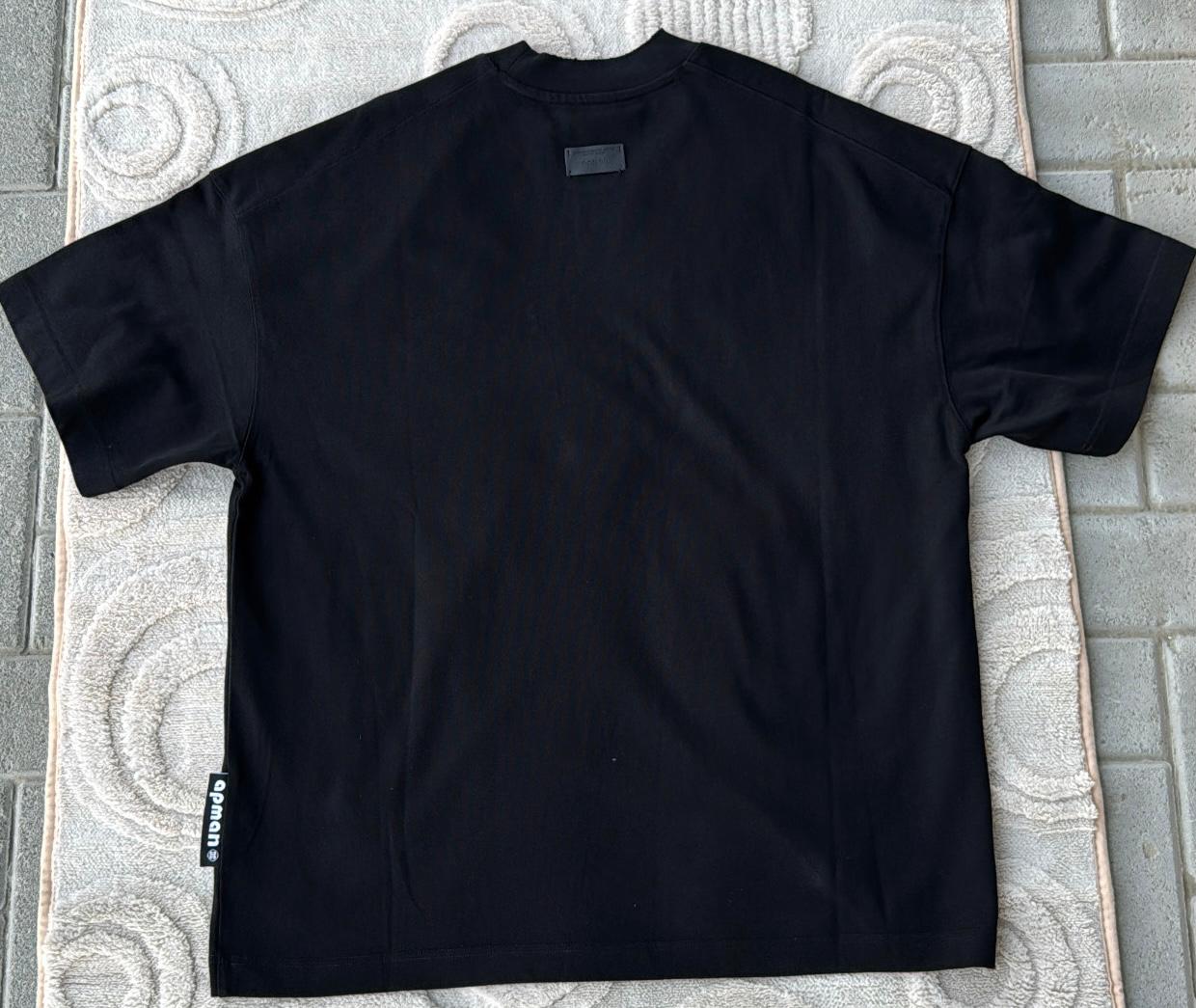 Oversized Black APMAN T-Shirt | Red Marquee/Arch Graphic Tee