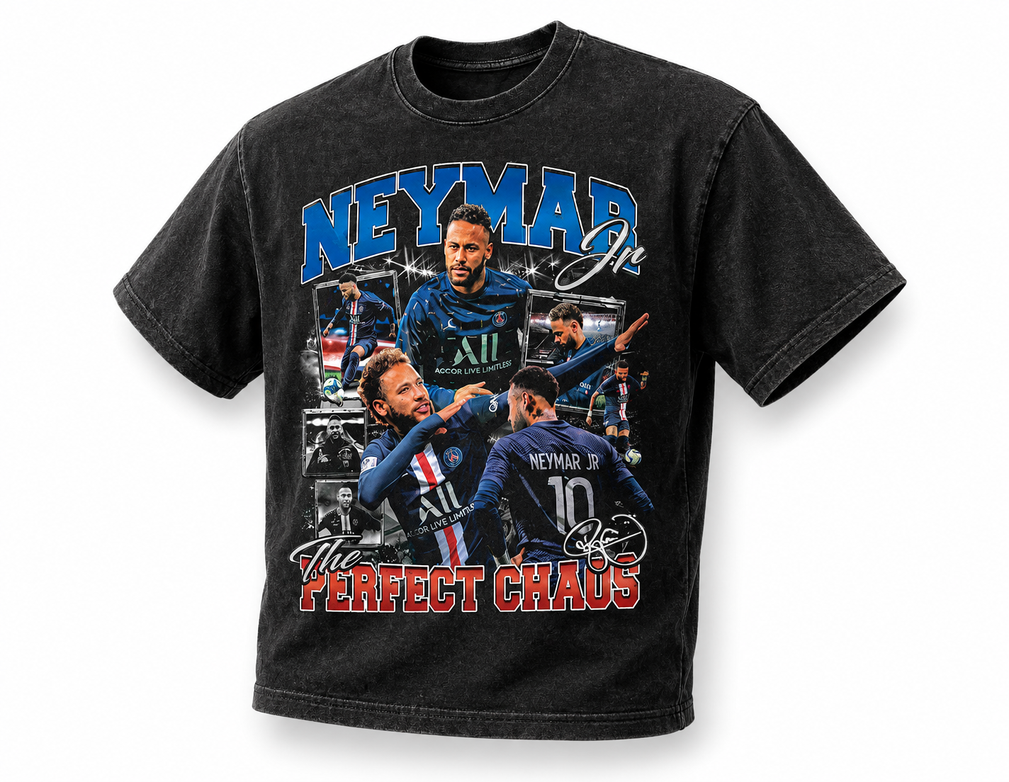 Neymar Jr. Vintage Washed Graphic T-Shirt – Premium Oversized Streetwear Tee | Unisex
