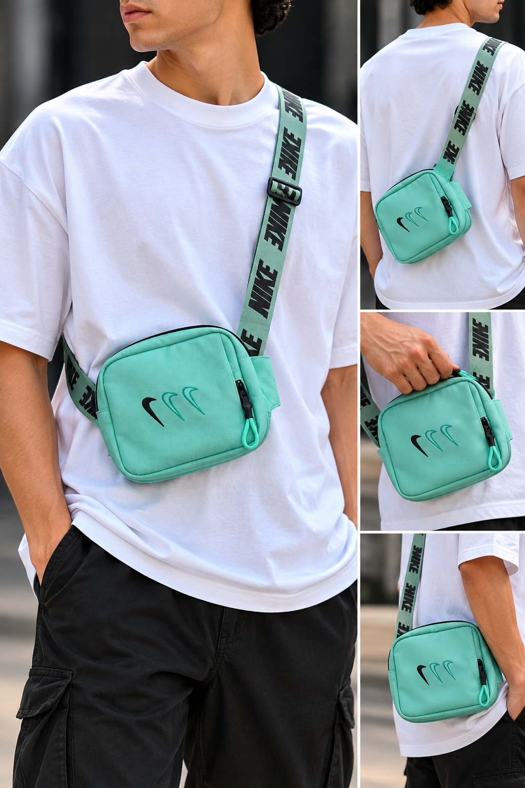 Mint Green Nike-Print Belt Bag