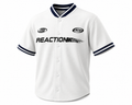 Reaction White Button-Up Baseball Streetwear Jersey