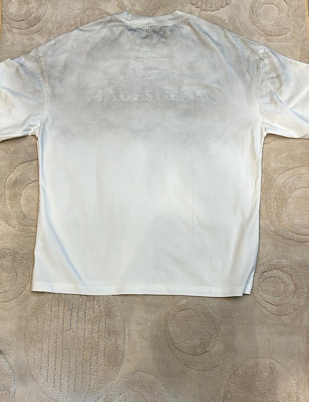 Neutral Ombre Fade T-Shirt with Embossed Detail
