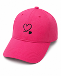 Double Heart Embroidered Cap – Hot Pink