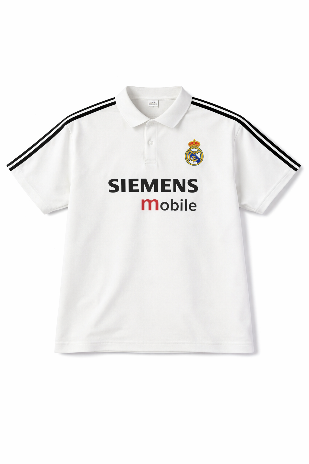Men’s White Real Madrid “Siemens Mobile” Polo – Classic Retro Football Jersey