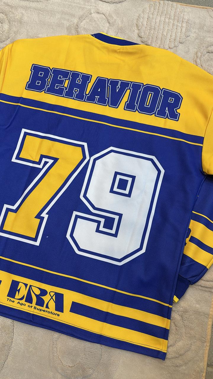 Free size Yellow & Blue Hockey Style Jersey | Large "B" Graphic & "Mallory" Nameplate