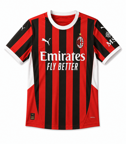 AC Milan 2025/26 Home Football Jersey – Red & Black Match Edition - Darkdxb