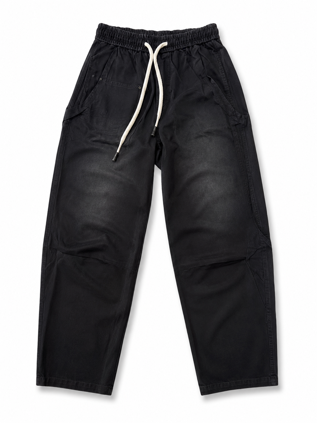 Men's Premium Washed Black Cargo Jogger Pants – Relaxed Fit