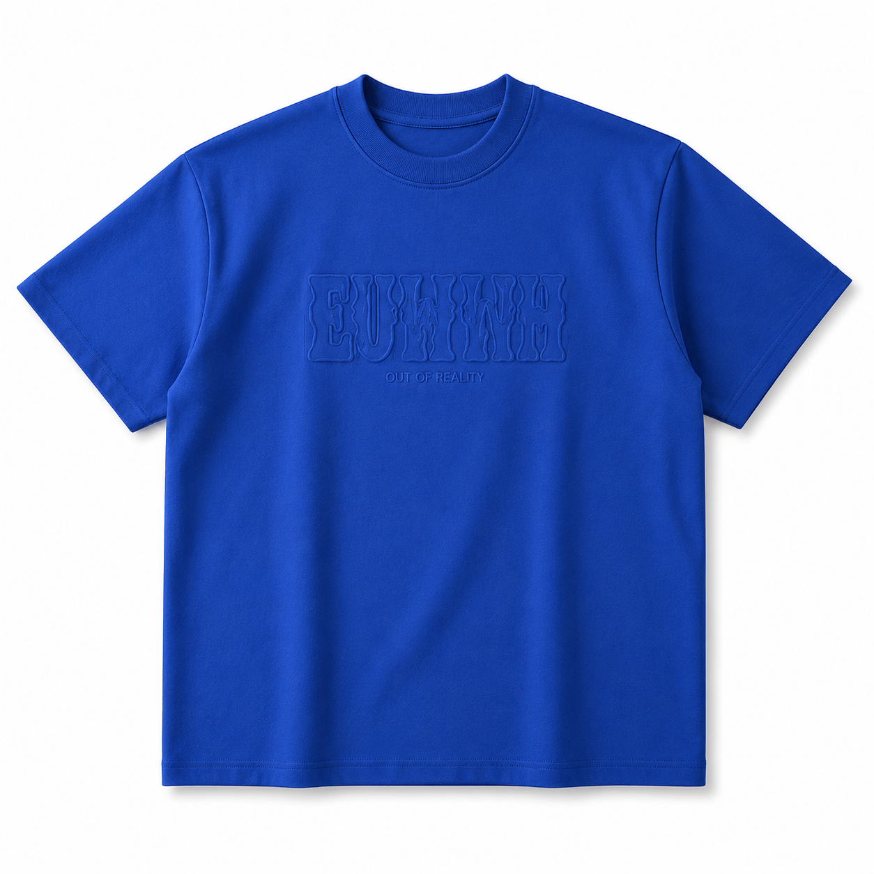 Euphoria Royal Blue Oversized T-Shirt – Premium Embossed Streetwear Tee