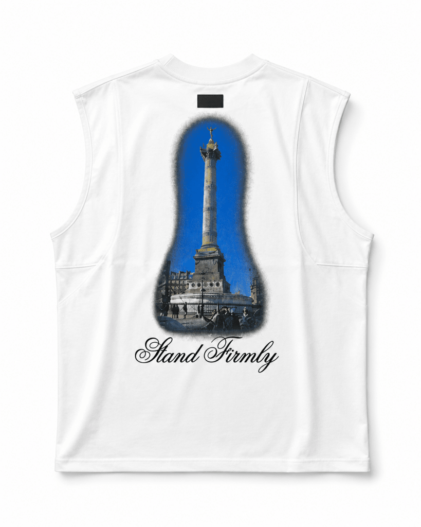 ADORE Stand Firmly Oversized Sleeveless Tee – White - Darkdxb