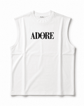 ADORE Stand Firmly Oversized Sleeveless Tee – White - Darkdxb