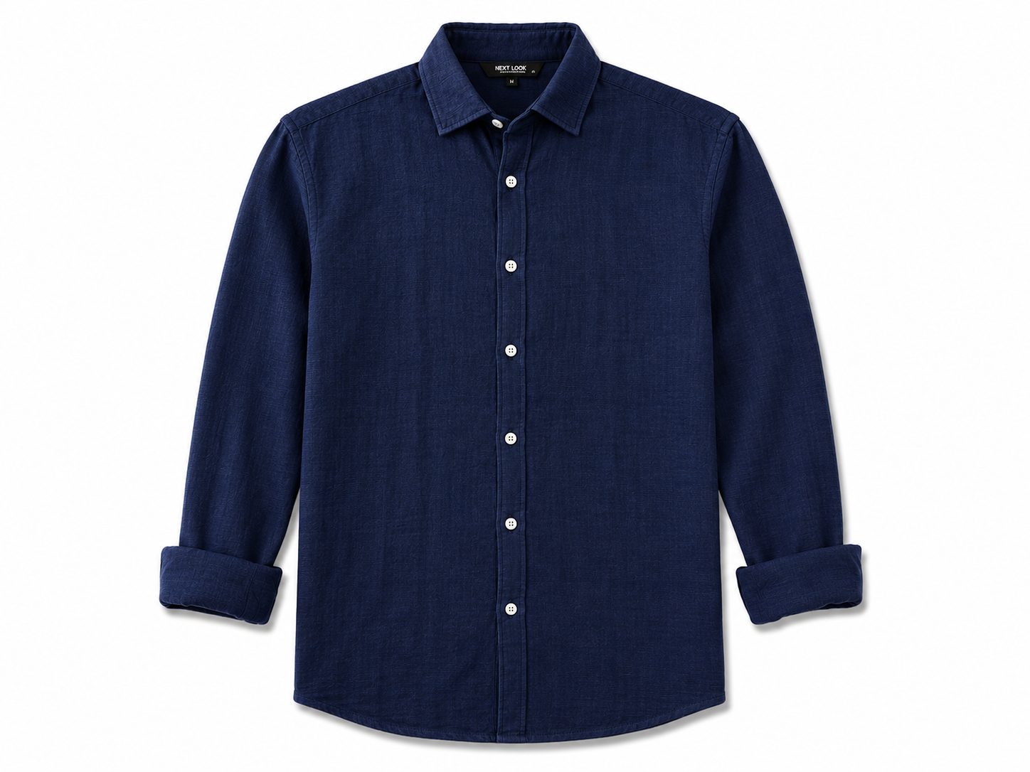 RMZ Navy Blue Casual Button-Up Shirt – Classic Smart Casual Fit